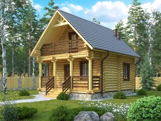 Проекты двухэтажных бань из бревна