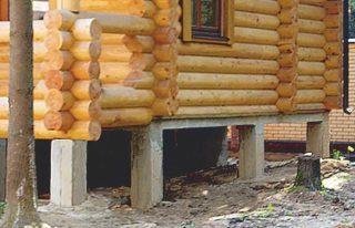 Столбчатый фундамент для дома из бруса