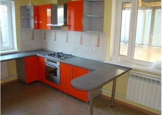 Ремонт кухни с 2 окнами в Челябинске под ключ